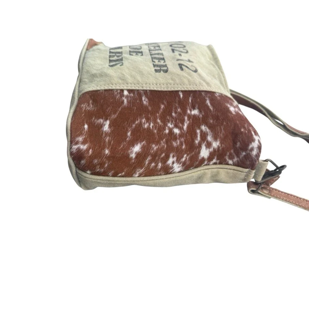 Myra Bag Cowhide Canvas Atelier De Paris Shoulder Purse Tote Bag Fast Shipping